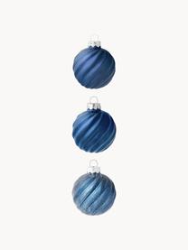 Kerstballen Gabriela, set van 3, Glas, Donkerblauw, Ø 6 x H 6 cm