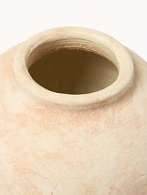 Vase à poser au sol en terracotta Hilo, haut. 28 cm, Terracotta, Blanc crème, terracotta, Ø 30 x haut. 28 cm