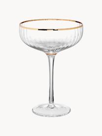 Champagnerschalen Golden Twenties, 2 Stück, Glas, Transparent, Goldfarben, Ø 13 x H 19 cm, 400 ml