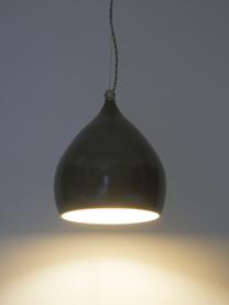 Kleine hanglamp Vague van keramiek, Lampenkap: keramiek, Baldakijn: keramiek, Donkergroen, 26 x 29 cm