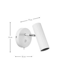 Verstellbarer Wandstrahler Hubble mit Stecker in Weiss, Lampenschirm: Metall, beschichtet, Weiss, Silberfarben, T 17 x H 15 cm