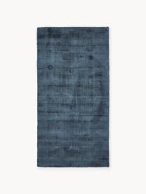Handgeweven viscose vloerkleed Jane, Onderzijde: 100% katoen Het in dit pr, Donkerblauw, B 160 x L 230 cm (maat M)