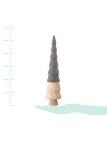 Samt-Deko-Objekte-Set Thace, 3-tlg., Holz, Polyestersamt, Grau, Holz, Set mit verschiedenen Grössen