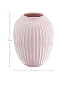 Handgefertigte Design-Vase Hammershøi, Porzellan, Rosa, Ø 20 x H 25 cm