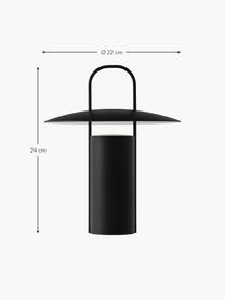 Lámpara de mesa regulable LED Ray, con puerto USB, Metal recubierto, Negro, Ø 22 x Al 24 cm