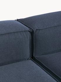 Modulares Ecksofa Lennon, Bezug: 100 % Polyester Der strap, Gestell: Massives Kiefernholz, Spe, Füße: Kunststoff Die Füße befin, Webstoff Dunkelblau, B 238 x T 180 cm, Eckteil links