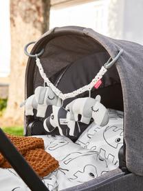 Kinderwagenketting Deer Friends, Bekleding: 100% katoen, Grijs, wit, L 47 x H 14 cm