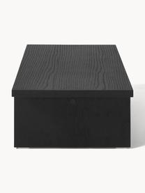 Tavolino basso da salotto in legno Toni, Pannello MDF (fibra a media densità) con finitura in quercia, verniciato, Finitura in legno di quercia nero verniciato, Larg. 120 x Alt. 25 cm