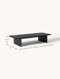 Table basse en bois Toni, MDF avec placage en bois de chêne, laqué, Noir, Ø 120 x haut. 45 cm