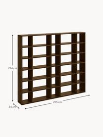 Großes Holz-Regal Pombal, Spanplatte mit Walnussholzfurnier

Dieses Produkt wird aus nachhaltig gewonnenem, FSC®-zertifiziertem Holz gefertigt., Holz, dunkelbraun lackiert, B 255 x H 224 cm