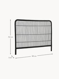 Ratanové čelo Nago, Ratan, Černá, Š 185 cm, V 154 cm