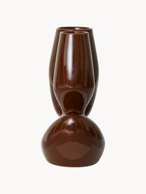 Steingut-Vase Organic, H 25 cm, Steingut, Dunkelbraun, B 20 x H 25 cm