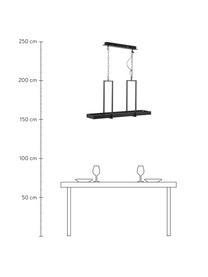 Große LED-Pendelleuchte Tray im Industrial-Style, Lampenschirm: Metall, lackiert, Baldachin: Metall, lackiert, Schwarz, 80 x 50 cm