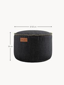 Pouf de jardin Cobana, Tissu anthracite, Ø 50 x haut. 35 cm