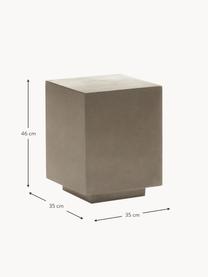 Garten-Beistelltisch Rustella, 100 % Cement fiber, Greige, B 35 x H 46 cm