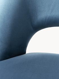 Fluwelen stoel Rachel, Bekleding: fluweel (100 % polyester), Poten: gepoedercoat metaal, Fluweel donkerblauw, B 53 x D 57 cm