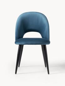Zamatová čalúnená stolička Rachel, Zamatová modrá, Š 53 x H 57 cm