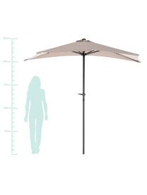 Półokrągły parasol Balci, Taupe, S 270 x W 250 cm