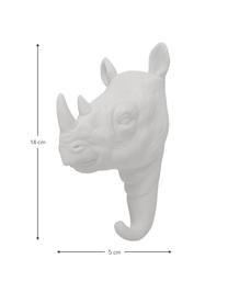 Hak ścienny z porcelany Rhino, Porcelana, Biały, W 14 cm