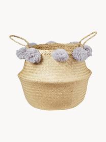 Handgefertigter Aufbewahrungskorb Belly aus Seegras, Korb: 100 % natürliches Seegras, Beige, Grau, Ø 35 x H 30 cm