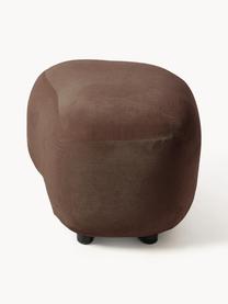 Hocker Alba, Bezug: 97 % Polyester, 3% Nylon , Füße: Kunststoff Dieses Produkt, Webstoff Dunkelbraun, B 70 x H 42 cm, gebogen links