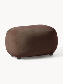 Puf reposapiés Alba, Tapizado: 97% poliéster, 3% nylon A, Estructura: maderas de pino y pícea m, Patas: plástico Este producto es, Tejido marrón oscuro, An 70 x Al 42 cm, curvado a la izquierda