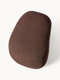 Pouf Alba, Tissu brun foncé, larg. 70 x haut. 42 cm, courbé à gauche