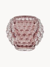 Bougeoir fait main Doria, Verre, Vieux rose, transparent, Ø 9 x haut. 8 cm