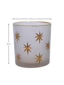 Teelichthalter-Set Stera, 2-tlg., Glas, Semi-Transparent, Goldfarben, Ø 7 x H 8 cm