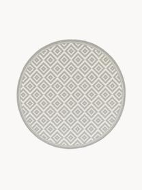 Tapis rond d'extérieur Miami, 86 % polypropylène, 14 % polyester, Gris, blanc, Ø 200 cm (taille L)