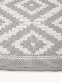 Tapis rond d'extérieur Miami, 86 % polypropylène, 14 % polyester, Gris, blanc, Ø 200 cm (taille L)