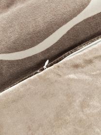 Poszewka na poduszkę z aksamitu Seraphina, Aksamit (51% bawełna, 49% wiskoza), Taupe, biały, S 50 x D 50 cm