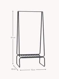 Kapstok Apply, Gecoat metaal, Zwart, B 72 x H 157 cm