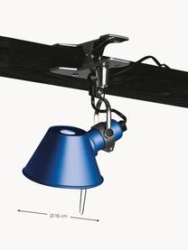 Petite lampe de bureau à pince Tolomeo Pinza, Bleu, Ø 16 x haut. 20 cm