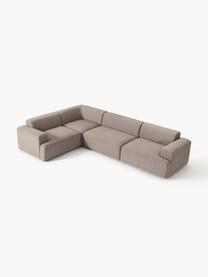 Grosses Ecksofa Melva (4-Sitzer), Bezug: 100 % Polyester Der strap, Gestell: Massives Kiefern- und Fic, Webstoff Greige, B 339 x T 220 cm, Eckteil links