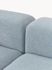 Modulares Bouclé-Sofa Lena (3-Sitzer) mit Hocker, Bezug: Bouclé (93 % Polyester, 6, Gestell: Kiefernholz, Schichtholz,, Bouclé Hellblau, B 209 x T 181 cm