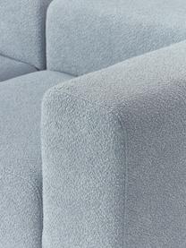 Modulares Bouclé-Sofa Lena (3-Sitzer) mit Hocker, Bezug: Bouclé (93 % Polyester, 6, Gestell: Kiefernholz, Schichtholz,, Bouclé Hellblau, B 209 x T 181 cm