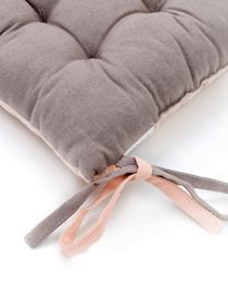 Coussin de chaise réversible rose/gris Duo, 2 pièces, Rose blush, gris, larg. 35 x long. 35 cm