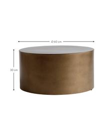 Ronde metalen salontafel Metdrum in honingkleuren, Metaal, Honingkleurig, Ø 60 x H 30 cm