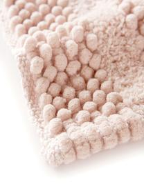 Tappeto bagno morbido con motivo a rilievo Nea, 65% poliestere, 35% cotone, Rosa, Larg. 50 x Lung. 80 cm