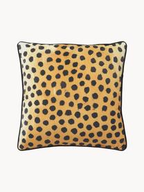 Design kussenhoes Cheyenne met Animal print, 100 % gerecycled polyester, Zwart, beige, B 40 x L 40 cm