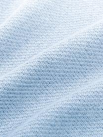 Plaid azzurro con frange Madison, 100% cotone, Azzurro, Larg. 140 x Lung. 170 cm