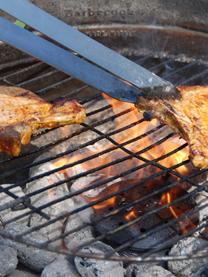 Set de cubiertos de barbacoa Oli, 5 pzas., Bolsa: plástico, Acero inoxidable, ceniza, Set de diferentes tamaños