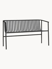 Panca da giardino in metallo Villa, Acciaio inossidabile rivestito, Nero, Larg. 133 x Prof. 59 cm