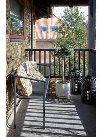 Panca da giardino in metallo Villa, Acciaio inossidabile rivestito, Nero, Larg. 133 x Prof. 59 cm
