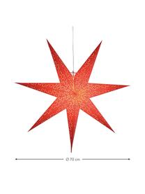 Estrella luminosa de papel Dot, Cable: plástico, Rojo, Ø 70 cm