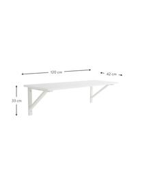 Wand-Schreibtisch Toucy, Tischplatte: Mitteldichte Holzfaserpla, Gestell: Stahl, pulverbeschichtet, Weiß, B 120 x H 33 cm
