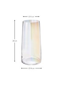 Mundgeblasene Glas-Vase Myla, irisierend, Glas, Transparent, mehrfarbig-irisierend, Ø 14 x H 28 cm