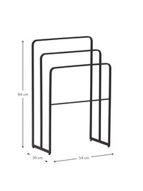 Věšák na ručníky Drammen, Potažená ocel, Černá, Š 54 cm, V 84 cm
