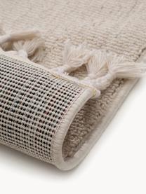 Tapis pour enfant avec pompons Momo, 100 % polyester, Tons beige clair, larg. 90 x long. 130 cm (taille XS)